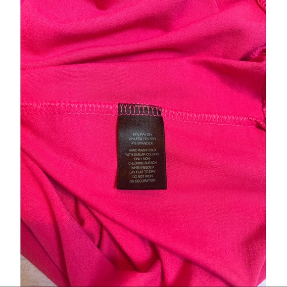 White House Black Market Hot Pink Fitted Tank With Rhinestones - Picture 5 of 5